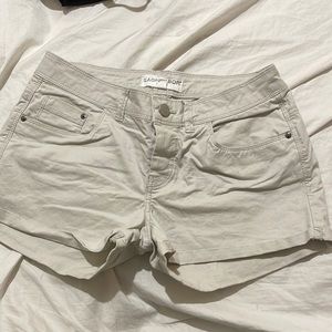 White low rise shorts
